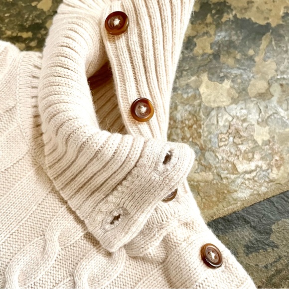 Jacadi Paris•NEW•Jacadi 04A (Size 4 US)•Cable Knit Turtleneck•Ivory•Cotton Blend - Picture 7 of 12
